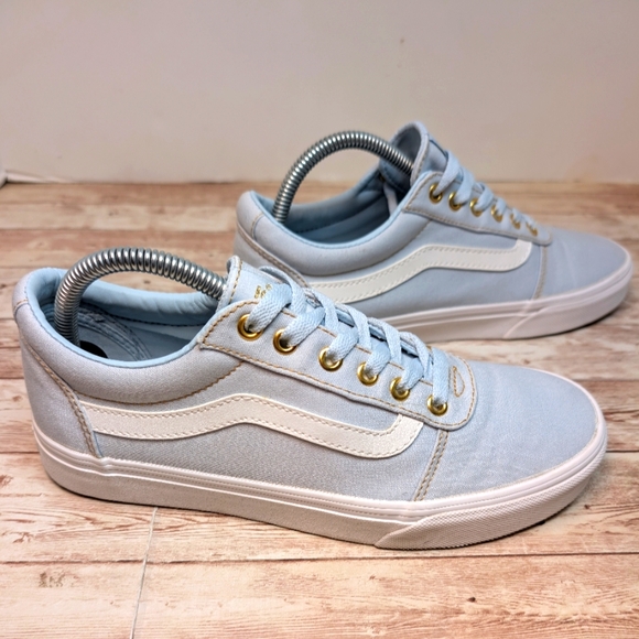 Vans Shoes - Vans Ward Lo Powder Blue EUC Low Top Women's Size 9.5 Gold Trainer Sneakers